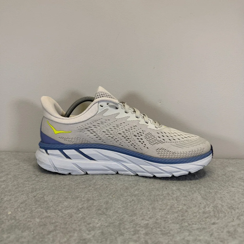 Hoka Clifton 7 Womens Shoes Size 7.5 Grey & Blue Running Sneakers 1110509 LRNC
